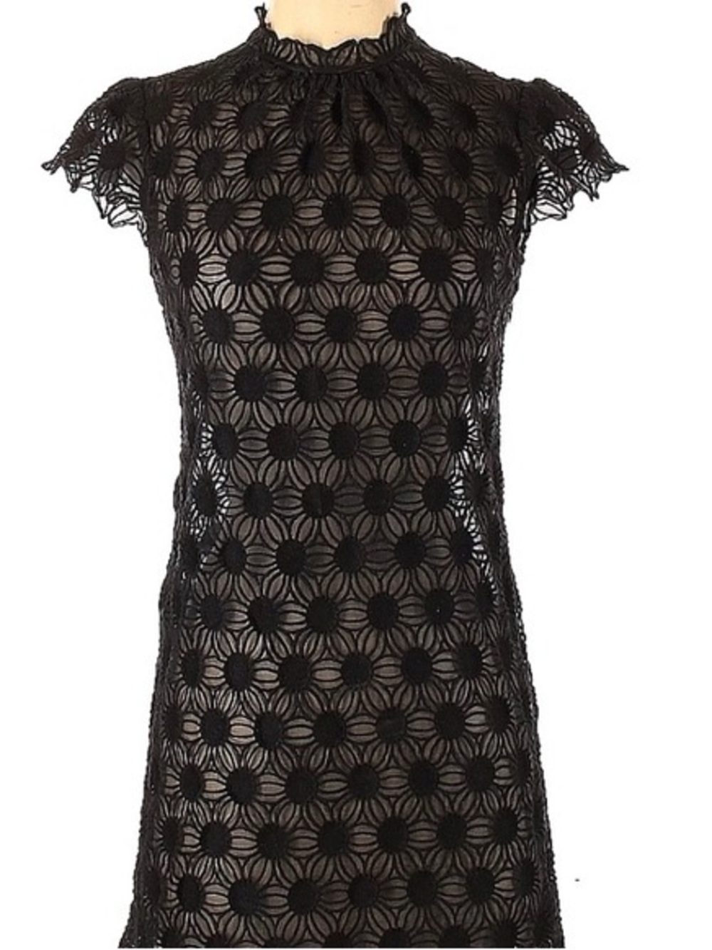 Milly Black Floral Crochet Sheath Dress